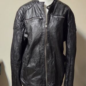 Jack & Jones Black Leather Jacket